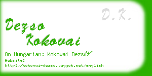 dezso kokovai business card